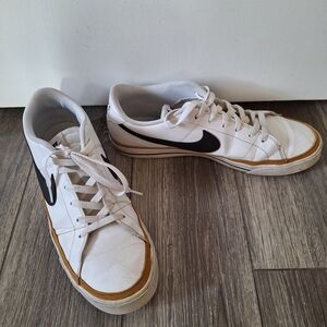 Size 11 Mens Nike Court Legacy Next Nature Sustainable Skate Shoes: White & Tan